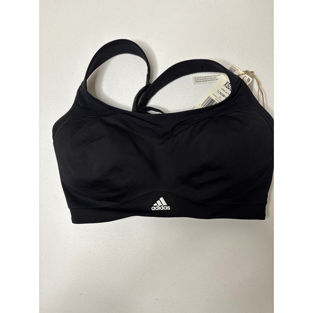 Adidas TLRDIM HS Training Sports Bra Black‎ White XS DD Extra Support Gym